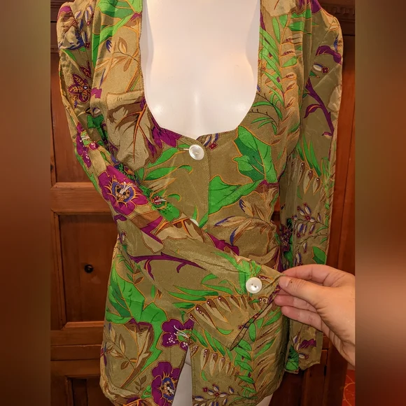 Genny Italian Silk Blouse - Picture 2 of 12